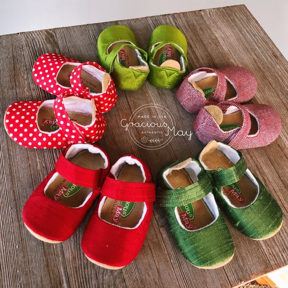 🎁 Christmas Green Baby Girl Shoes Size 1 2 3 4 5 - Picture 3 of 3